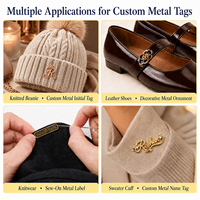 Boucle personnalisée gravée au laser en 3D pour sacs tricotés, adaptée aux bonnets et aux accessoires de logo en métal cousus.