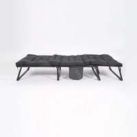 Lit inclinable pliable Oeytree, cadre en acier moderne pour l'extérieur, design pliable pour la maison, le bureau, la chambre à coucher, la pause déjeuner