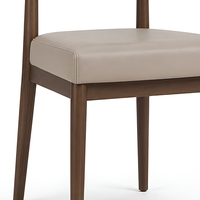 Chaise de salle à manger moderne en bois, chaise d'appoint rembourrée, assise beige, pieds en noyer, meubles de salle à manger