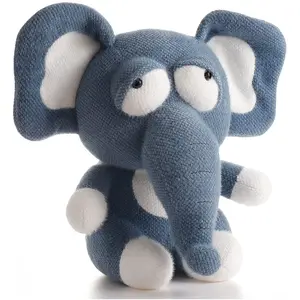 Mainan hewan Promosi telinga besar dengan Label pribadi boneka abu-abu mainan gajah mewah