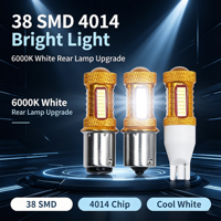 Ampoule LED pour voiture 4014-38SMD, 6000K, blanc, boîtier doré, feu stop, feu de recul, feu de position latéral, 12V
