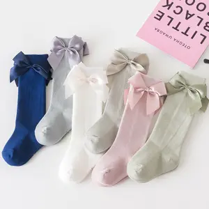 Bow Decoration Baby Girls Socks Knee High Stockings For Babies