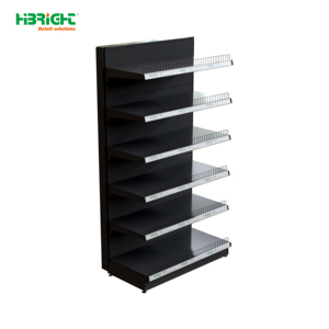 Estante de Exhibición de Madera con Marco Negro para Tiendas de Abarrotes, Góndola para Supermercados - Product Image 5