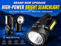 Projecteur LED rechargeable par USB, faisceau réglable, étanche, portée du faisceau de 1000 m, corps en ABS, indice de protection IP65