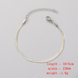 Lateefah OEM Stainless Steel <strong>Torques</strong> Gold Chain Flat Snake Bone <strong>Bracelet</strong> - Product Image 6