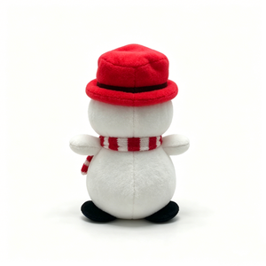 Muñeco de nieve de peluche personalizado con gorro de Papá Noel y bufanda roja, muñeco de nieve de peluche navideño, lindo muñeco de nieve de peluche. - Product Image 3