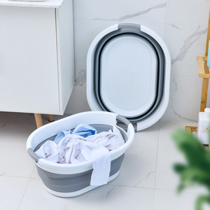 Panier à linge pliable durable 24L en PP+TPR, multifonctionnel, pour le <span class=keywords><strong>camping</strong></span>, les voyages, la salle de bain, OEM ODM - Product Image 3