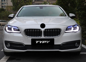 Conjunto de Faros LED Modificados para <span class=keywords><strong>BMW</strong></span> Serie 5 F10 F18 2011-2017 520 <span class=keywords><strong>525</strong></span>, Actualización de Faros Delanteros con Proyector LED DRL - Product Image 4