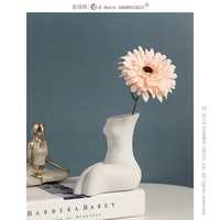 Vase vintage en céramique pour femmes, 1 pièce, design nordique, élégant, vintage, blanc, style boho, décoration intérieure