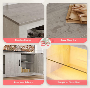 Mobile <span class=keywords><strong>TV</strong></span> Moderno per Televisori da 70-75 <span class=keywords><strong>Pollici</strong></span> con Ripiani in Vetro e Armadietti, Grande Centro di Intrattenimento - Product Image 5