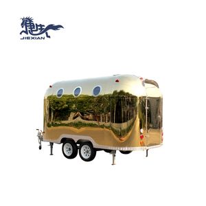 JX-BT400B nuovo arrivo carretto cibo Mobile da cucina lucido in oro personalizzato, camion di cibo per roulotte Jiexian, rimorchio per cibo Jiexian - Product Image 4
