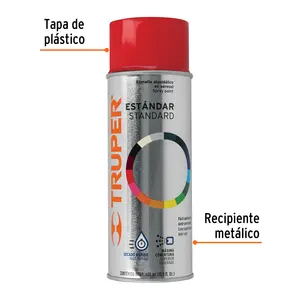 Peinture en aérosol Truper Taxi Red 400 ml, boîte mince, pour revêtement plastique et meubles, état de revêtement liquide, certifié MSDS, Mode - Product Image 3