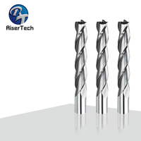 Pemotong penggilingan Spiral tiga pisau presisi untuk pertukangan CNC baja Tungsten karbida untuk mesin ukiran pemotong lubang kunci
