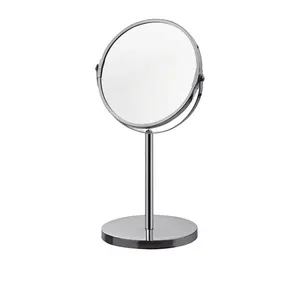 양면 스테인레스 스틸 화장품 거울 홈 프리 스탠딩 거울 욕실 확대 메이크업 거울