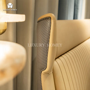 Juego de Dormitorio de Lujo con Cama Doble de Madera Moderna y Acolchado de Cuero, Cabecera Grande, Garantía de 10 Años - Product Image 5