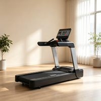 Tapis roulant électrique commercial, alimentation CA, machine d'entraînement cardio, capteur de fréquence cardiaque, écran LED, structure métallique robuste pour salle de sport et fitness
