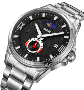 Montres Skmei 9326, logo personnalisé, montre pour homme, bijoux de luxe, montre pour homme, phase lunaire, bracelet en acier, montre-bracelet pour homme - Product Image 3