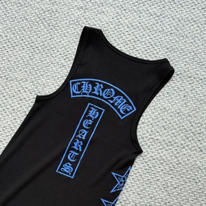 <span class=keywords><strong>Abito</strong></span> <span class=keywords><strong>Canotta</strong></span> Estivo in Maglia a Costine con Stampa a Cinque Stelle, Vestibilità Slim, Stile Streetwear, Collezione Chrome 25SS - Product Image 3
