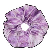 Femmes Vintage fleur-Style encre-lavage peinture cheveux chouchous Satin cheveux cravate verrouillage bord couture élastique cheveux accessoires pour