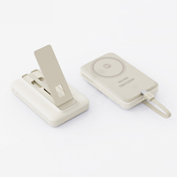 C34 L Banco de Energía Magnético 2 en 1 de 10000 mAh, Carga de 15 W para Teléfonos y Relojes Inteligentes, Viajes Cortos