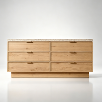 Commode à 6 tiroirs en bois massif sans bavures, style moderne et minimaliste, personnalisable OEM/ODM, pour salon, chambre et rangement de placard