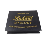 Boîte d'emballage personnalisée haut de gamme de luxe pour cordes orchestrales noire avec impression en relief et protection interne en éponge
