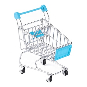 Petit chariot de supermarché charrette à bras jouet ornements décoratifs <span class=keywords><strong>mode</strong></span> métal stockage mini chariot - Product Image 1