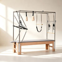 Cadillac Reformer en Bois d'Érable avec Tour Trapèze Complète, Lit d'Entraînement Commercial pour Pilates, Accessoires Complets pour Studio de Pilates et Yoga