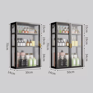 Étagère de rangement murale multi-niveaux non perforée pour salle de bain, meuble sous-vasque, cosmétiques et articles de toilette – Vente en gros - Product Image 5