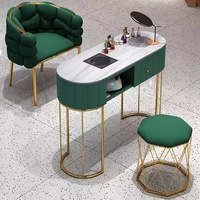 Table de manucure moderne et durable sur mesure avec bureau à ongles et chaise pour mobilier de salon, construction en panneau E1 et métal