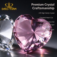 Presse-papiers de luxe en cristal transparent en forme de diamant avec logo personnalisé, ornement en verre K9 découpé en 3D pour décoration de mariage et cadeaux