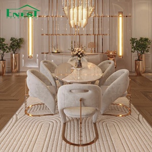 Set di <span class=keywords><strong>Tavolo</strong></span> <span class=keywords><strong>da</strong></span> Pranzo Ovale in Metallo di Lusso Italiano e Sedie per <span class=keywords><strong>6</strong></span> Persone, Set di Mobili di Alta Gamma per Villa, Servizio Completo - Product Image 2