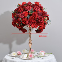 Boule de fleurs artificielles en soie J-FB009, centre de table pour mariage, boule de fleurs artificielles de 60 cm pour la décoration de mariages et d'événements