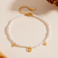 Français Romantique 925 Sterling Silver Plaqué Or Bracelet Femmes Élégant Tempérament Coeur Étoile Perle Bracelet Bijoux