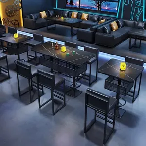 Base de Mesa de Bar de Metal Doble con Cesta de Almacenamiento y Jardinera, Diseño de Crisantemo en Hierro Fundido, Muebles de Restaurante Duraderos y Modernos - Product Image 1