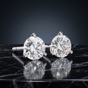 Lab Grown Diamond Round Brilient Cut For Engagement <b>Gold</b> <b>Earring</b> With IGI certified Women's Luxury Jewelry - Product Image 1