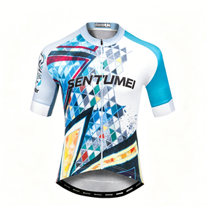 Conjunto de Ciclismo Unisex con Estampado de Sublimación Personalizado, Jersey con Cierre Completo y Pantalones Cortos con Acolchado de Gel, Secado Rápido, Transpirable, para Ciclismo de Carretera y MTB - Product Image 3