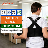 Correcteur de posture dorsal en tricot élastique de qualité supérieure, réglable, respirant, avec fermeture auto-agrippante, soutien dorsal durable