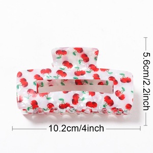 Shes กิ๊บหนีบ<span class=keywords><strong>ผม</strong></span>อะคริลิคทรงสี่เหลี่ยมลายผลไม้สดสำหรับผมหนากิ๊บหนีบ<span class=keywords><strong>ผม</strong></span>ทรงครึ่งขามาใหม่ - Product Image 2