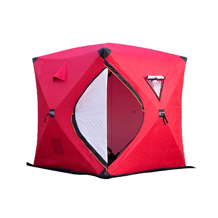 Wind Valley High quality 4 season pop up 1 -2 Persons OEM Hub Structure Oxford Fabric Shelter bivvy cube Winter Ice Fishing Tent
