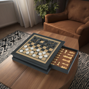 Vendita calda Fine finito <span class=keywords><strong>in</strong></span> <span class=keywords><strong>legno</strong></span> Set di <span class=keywords><strong>scacchi</strong></span> per adulti Anti-graffio internazionale a dama da tavolo per uso esterno per bambini Backgammon - Product Image 6