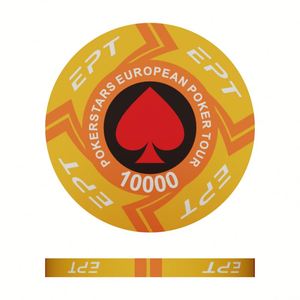 ขายส่งชิปโป๊กเกอร์เซรามิกคุณภาพสูงระดับหรูหราสำหรับเกมคาสิโน Texas Hold'em EPT น้ำหนัก 10 กรัม ขนาด 39 มม. ขายตรงจากโรงงาน - Product Image 3