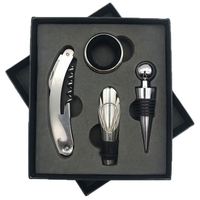 Outils de bar les plus vendus en ligne Ouvre-bouteille de vin 4pcs Set Tire-bouchon à vin en acier inoxydable personnalisé Coffret cadeau