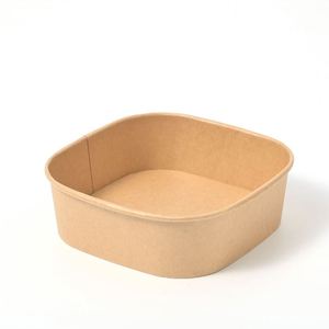 Muestra Gratuita de Tazón Cuadrado de Papel Kraft Biodegradable y Ecológico, Personalizado, Apto para Microondas, para Comida para Llevar y Camping - Product Image 3