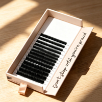 Boîtes à cils vides pour extensions de cils, en carton transparent, avec plateau, personnalisables avec logo, pour DIY, emballage de grappes de cils