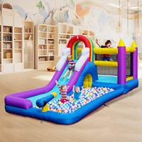 Château gonflable extérieur pour enfants avec toboggan aquatique et jeux combinés, certifié CE