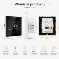 Thermostat intelligent programmable pour chauffage au sol électrique Comfurter 16a 230v 3200w Tuya Wifi Zigbee avec capteur de sol