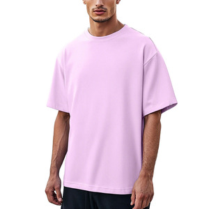 เสื้อยืดแนวสตรีทโอเวอร์ไซส์สำหรับผู้ชายเสื้อฮิปฮอปผ้าฝ้าย100% พื้นฐานเสื้อฮิปฮอปไหล่ตก - Product Image 1