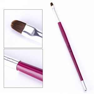 Pinceau de nail art en nylon à manche rouge, pointe ronde, lame ronde, virole sertie, pointe argentée - Product Image 2
