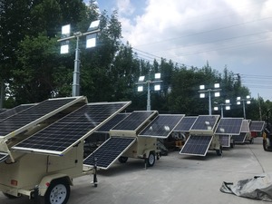 Tour d'<span class=keywords><strong>éclairage</strong></span> solaire LED avec panneau solaire pliable monté sur remorque, mât télescopique hors réseau pour <span class=keywords><strong>chantier</strong></span> extérieur - Product Image 5